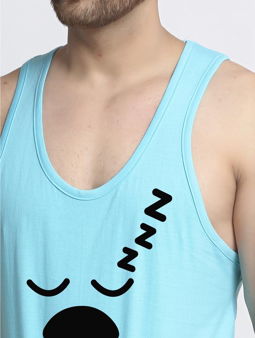 turquoise chest-printed vest - 18415822 - Standard Image - 3