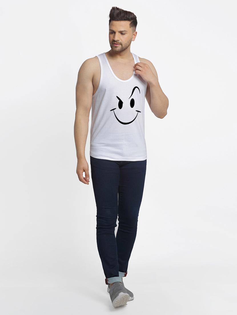 white chest-printed vest - 18415834 - Standard Image - 3
