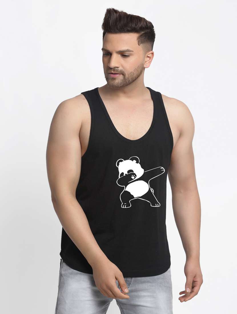 black chest-printed vest - 18415857 - Zoom Image - 0