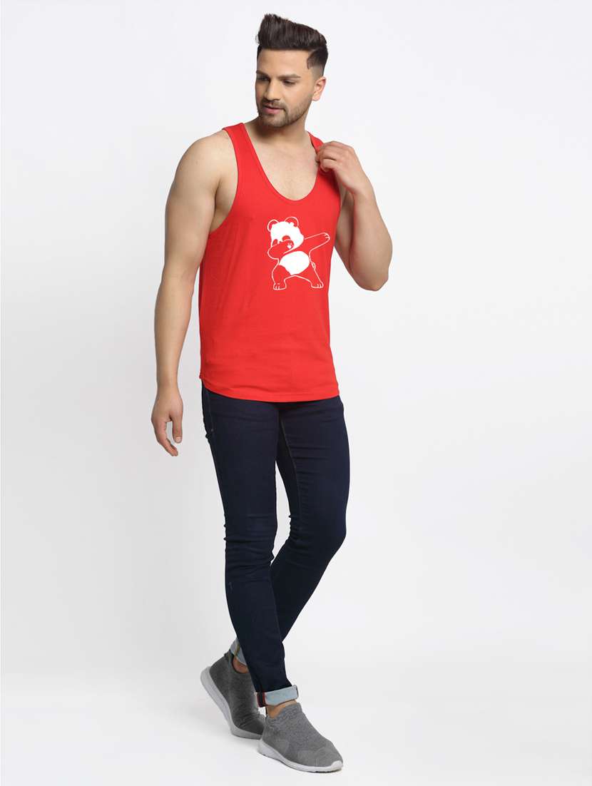 red chest-printed vest - 18415858 -  Standard Image - 3