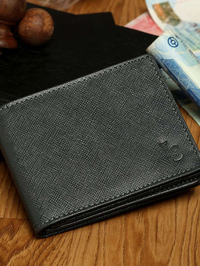 shark grey leather wallet