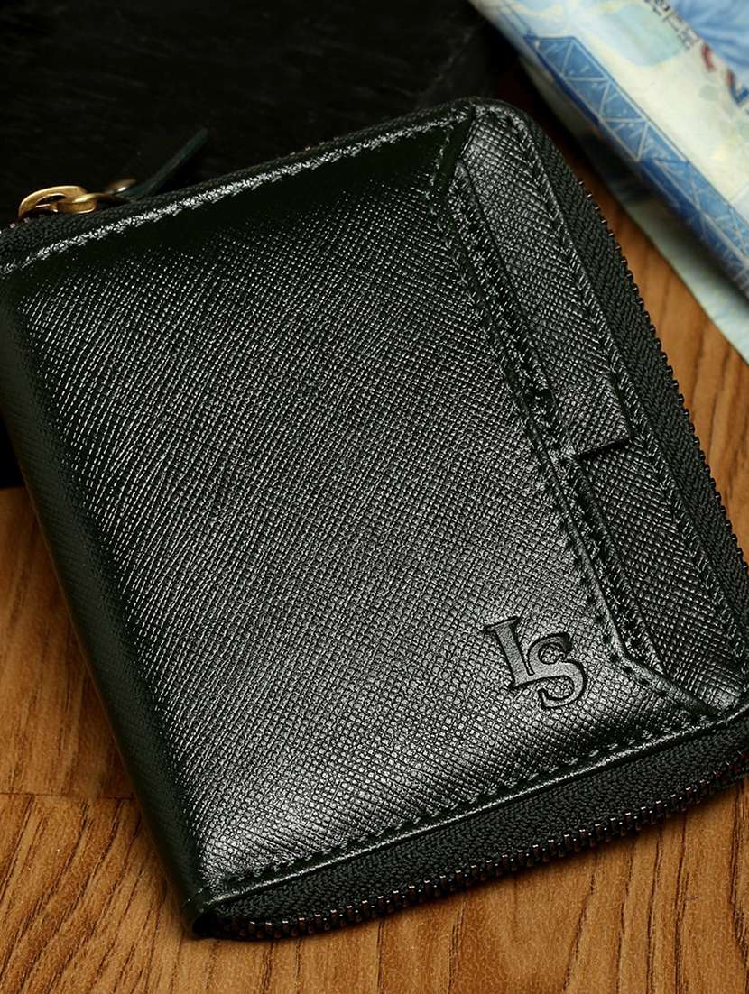 seaweed green leather wallet