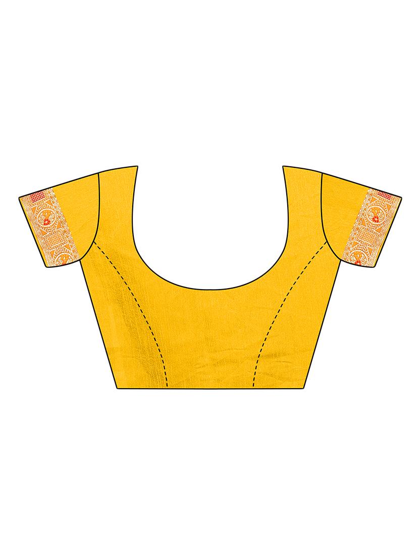 yellow art silk embroidered saree with blouse - 18416430 - Standard Image - 3