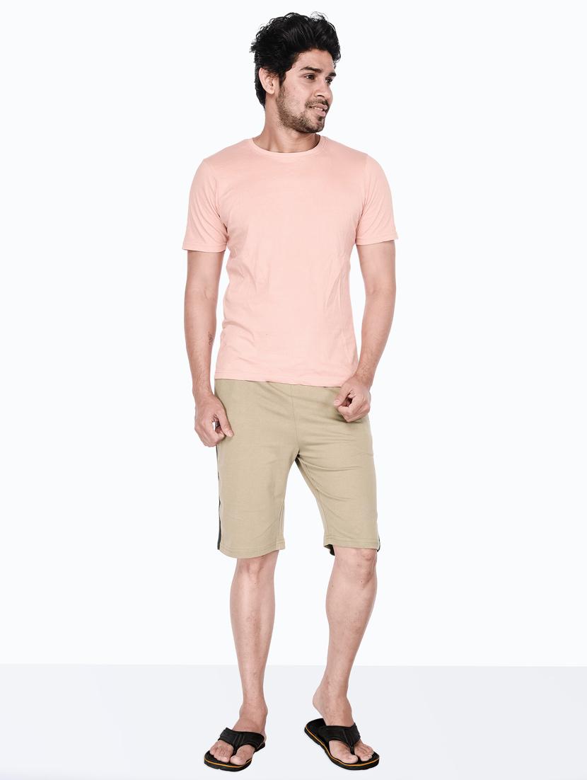 beige solid bermuda short - 18416818 - Standard Image - 3