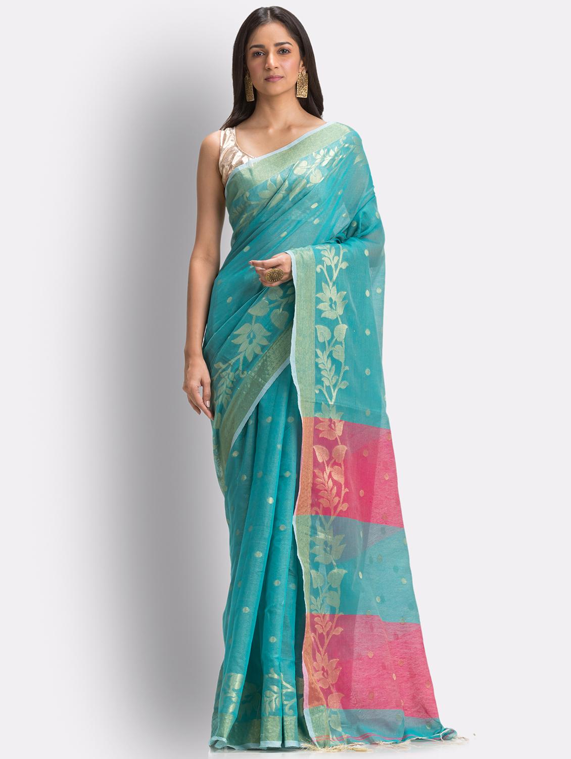 handloom jamdani saree with blouse - 18416898 - Zoom Image - 0