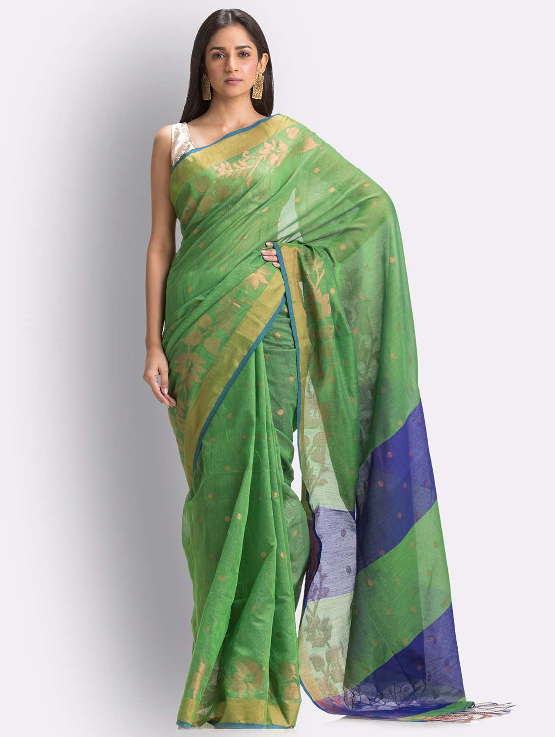 handloom jamdani saree with blouse