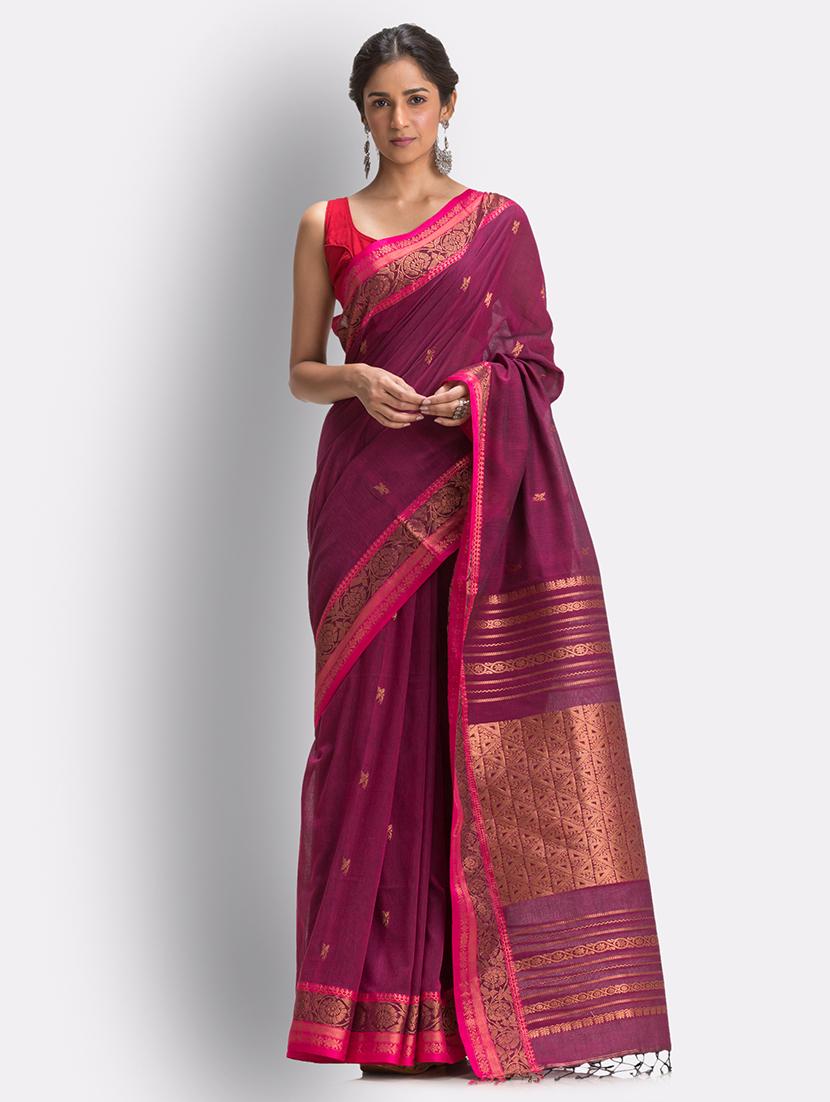 handloom jamdani saree with blouse - 18416932 - Zoom Image - 0