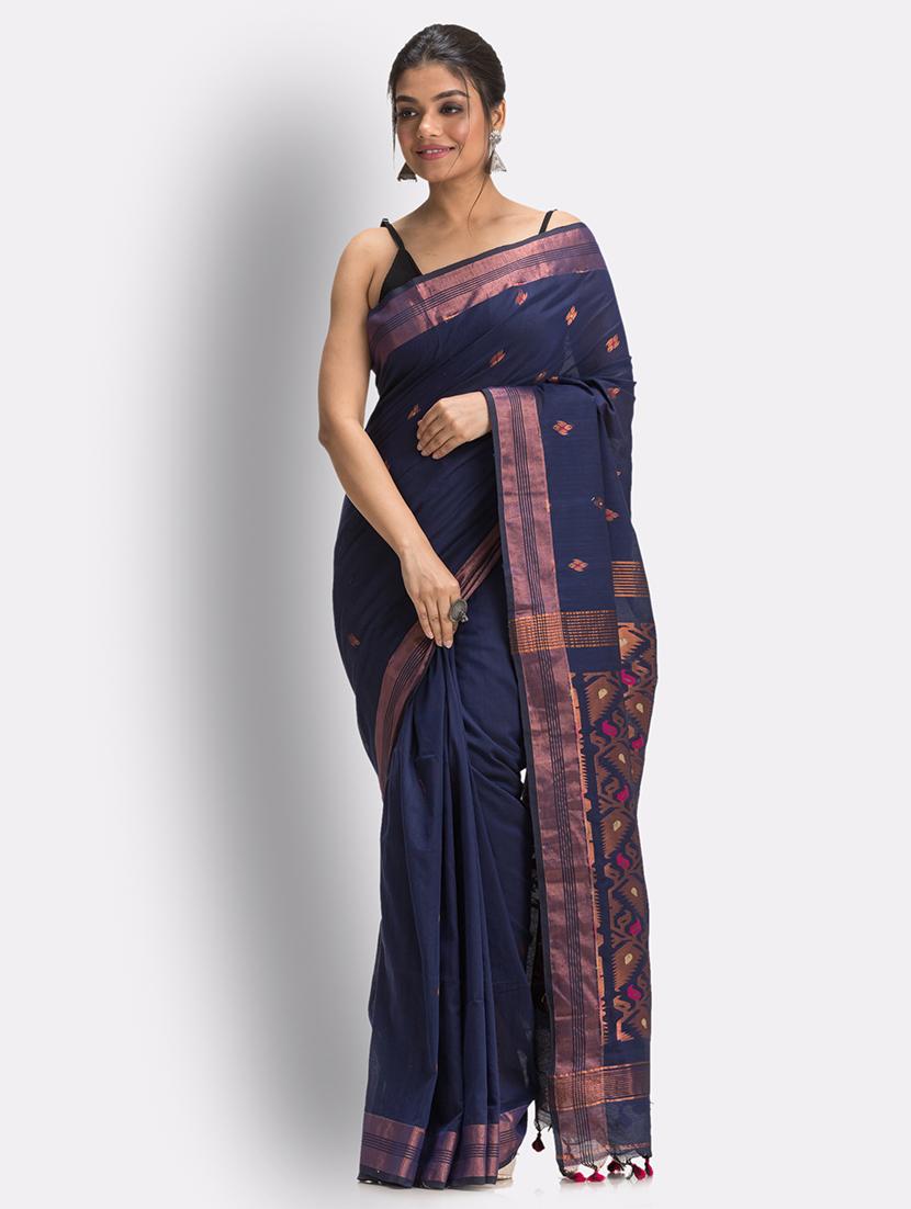 blue handloom saree