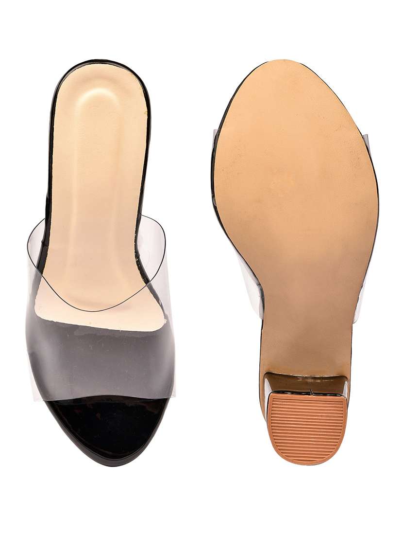 black slip on sandal - 18417046 -  Standard Image - 3