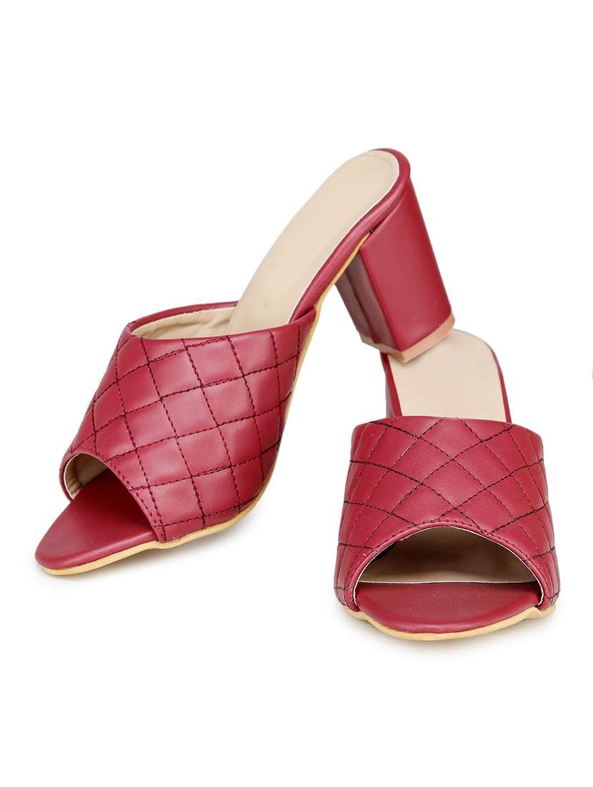 maroon slip on sandal - 18417050 -  Standard Image - 3