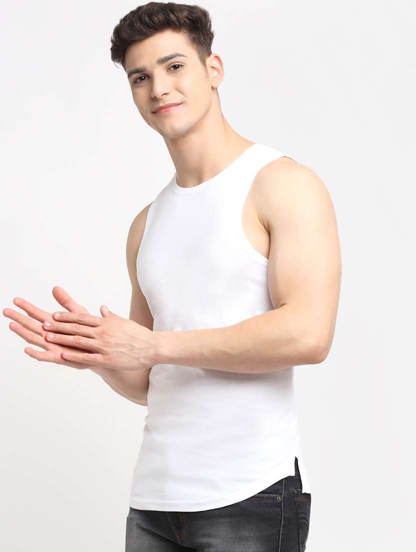 set of 3 solid cotton vest - 18417080 -  Standard Image - 3