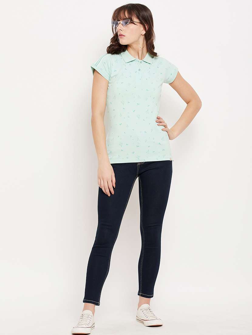 polo neck printed tee - 18417245 - Standard Image - 3