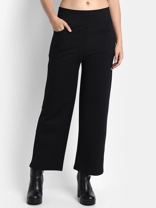 high rise solid flat front trouser - 18417346 -  Standard Image - 0