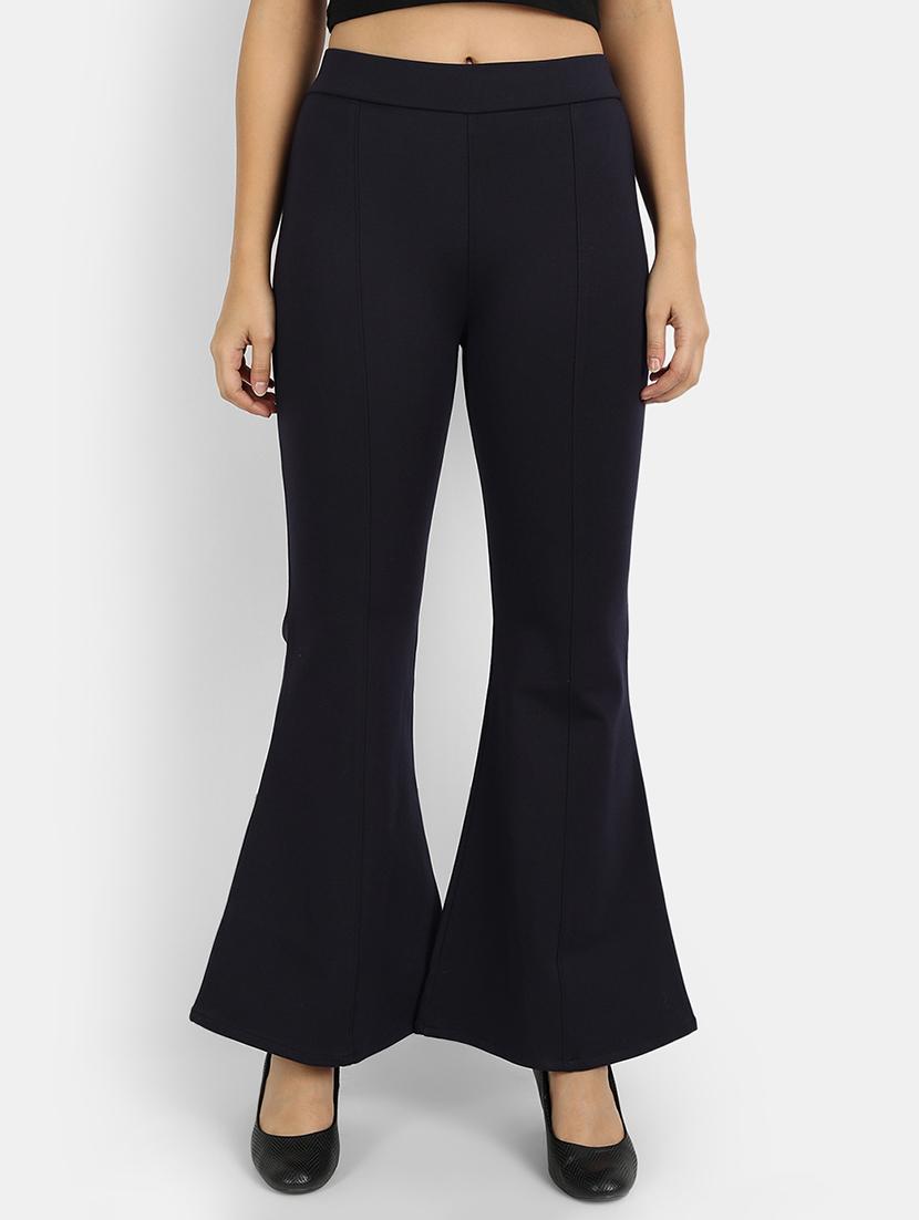 high rise solid flat front trouser - 18417355 - Zoom Image - 0