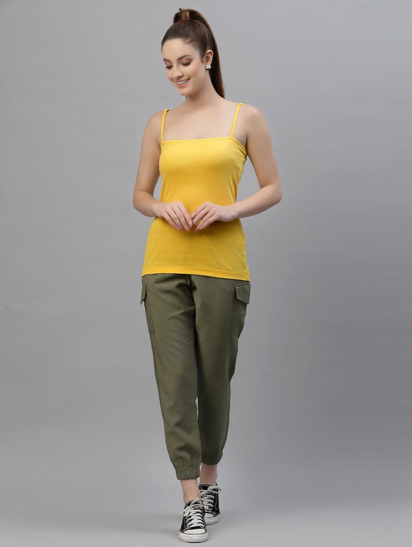 yellow solid camisole - 18417960 - Standard Image - 3