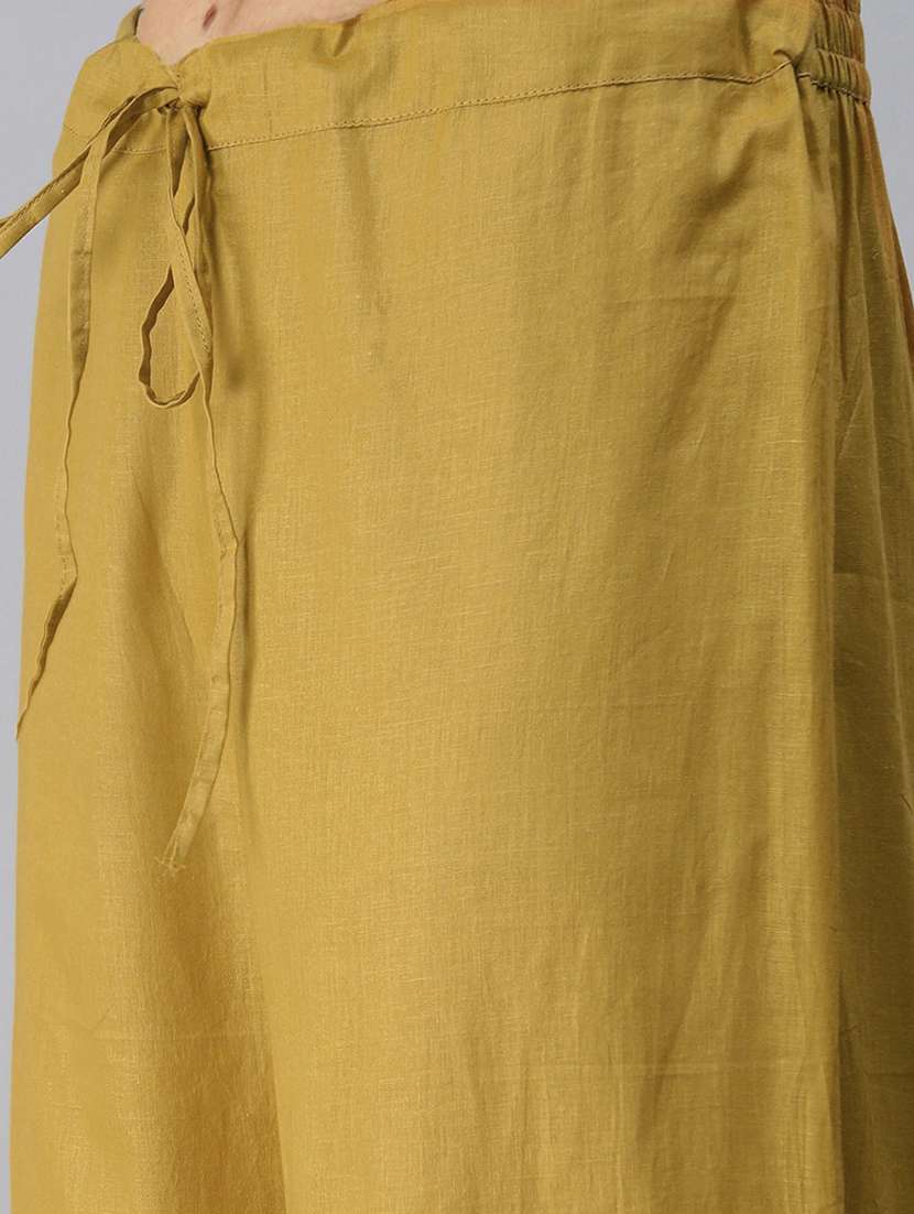 yellow cotton blend kurta sharara set - 18418178 - Standard Image - 5