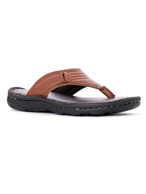 brown synthetic & mesh slip on flip flops - 18418243 -  Standard Image - 0