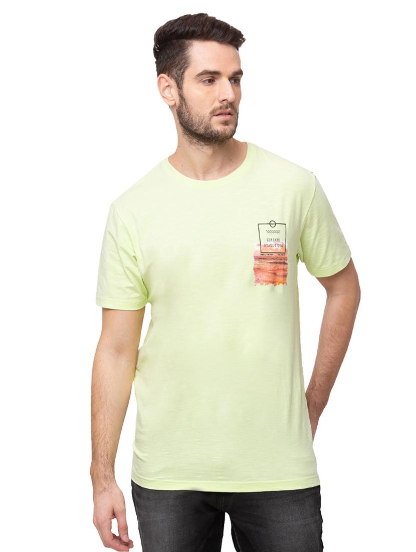 mint green back printed t-shirt - 18418419 - Zoom Image - 0