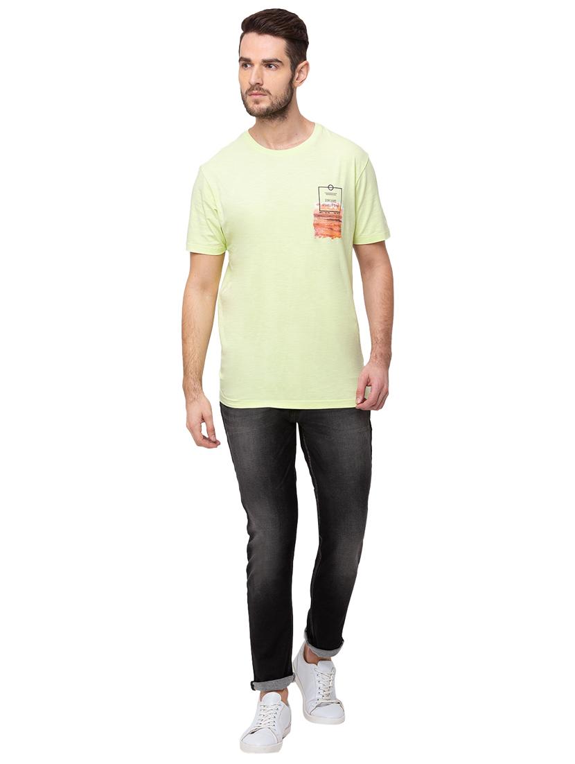 mint green back printed t-shirt - 18418419 - Standard Image - 3