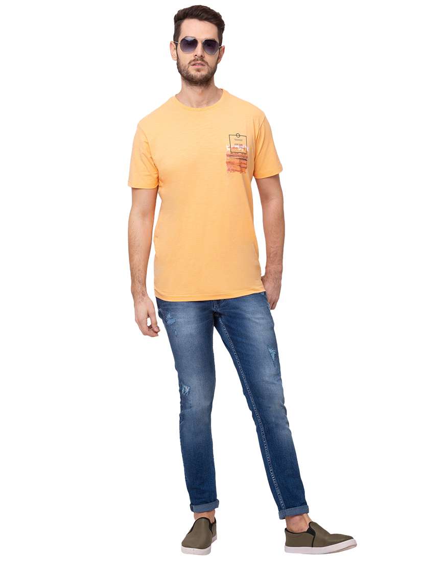 orange back printed t-shirt - 18418420 - Standard Image - 3