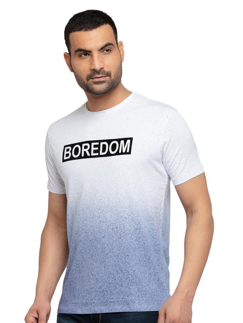 blue chest-printed t-shirt - 18418429 - Zoom Image - 0