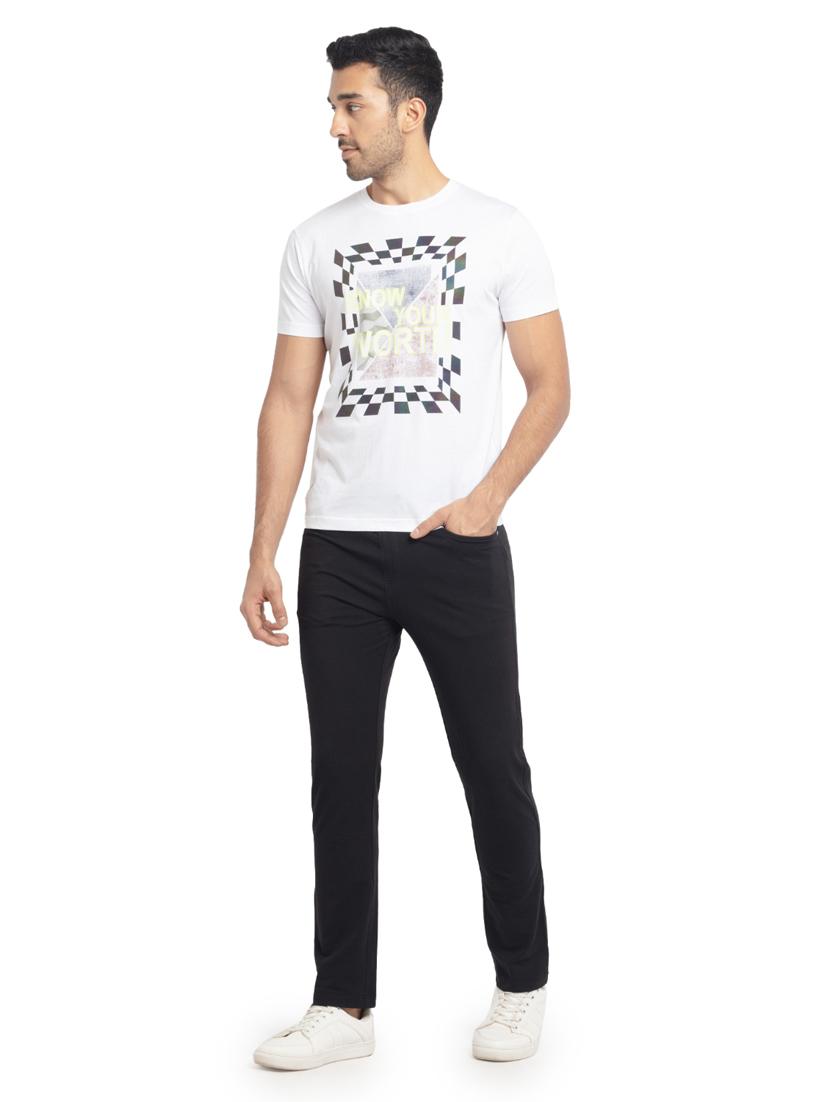 black solid full length track pant - 18418626 - Standard Image - 3
