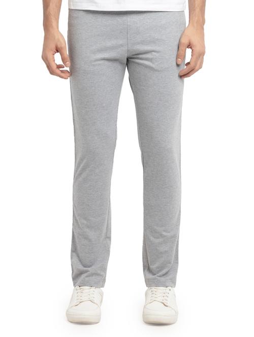 grey solid full length track pant - 18418627 -  Standard Image - 0