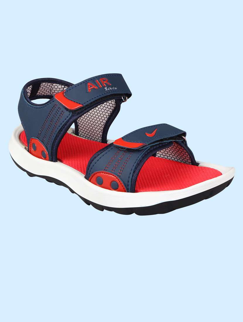 red synthetic & mesh back strap sandals - 18418764 -  Zoom Image - 0
