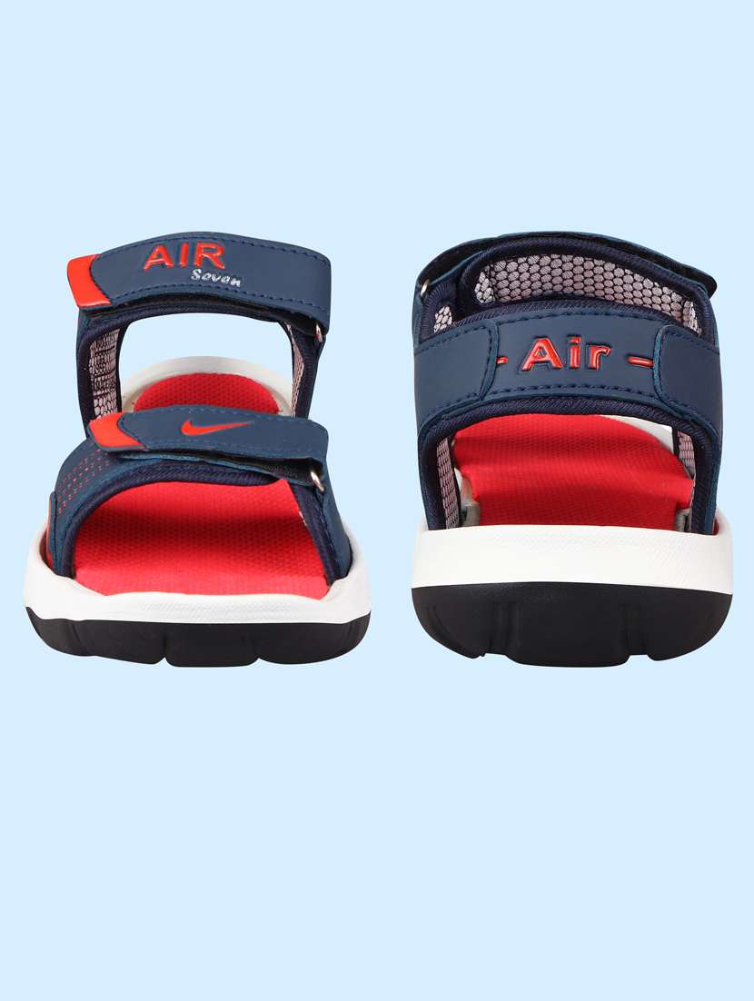 red synthetic & mesh back strap sandals - 18418764 - Standard Image - 3