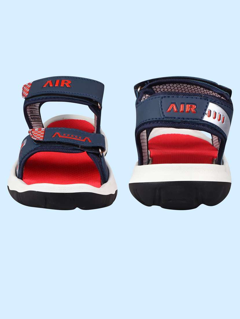 red synthetic & mesh back strap sandals - 18418771 -  Standard Image - 3