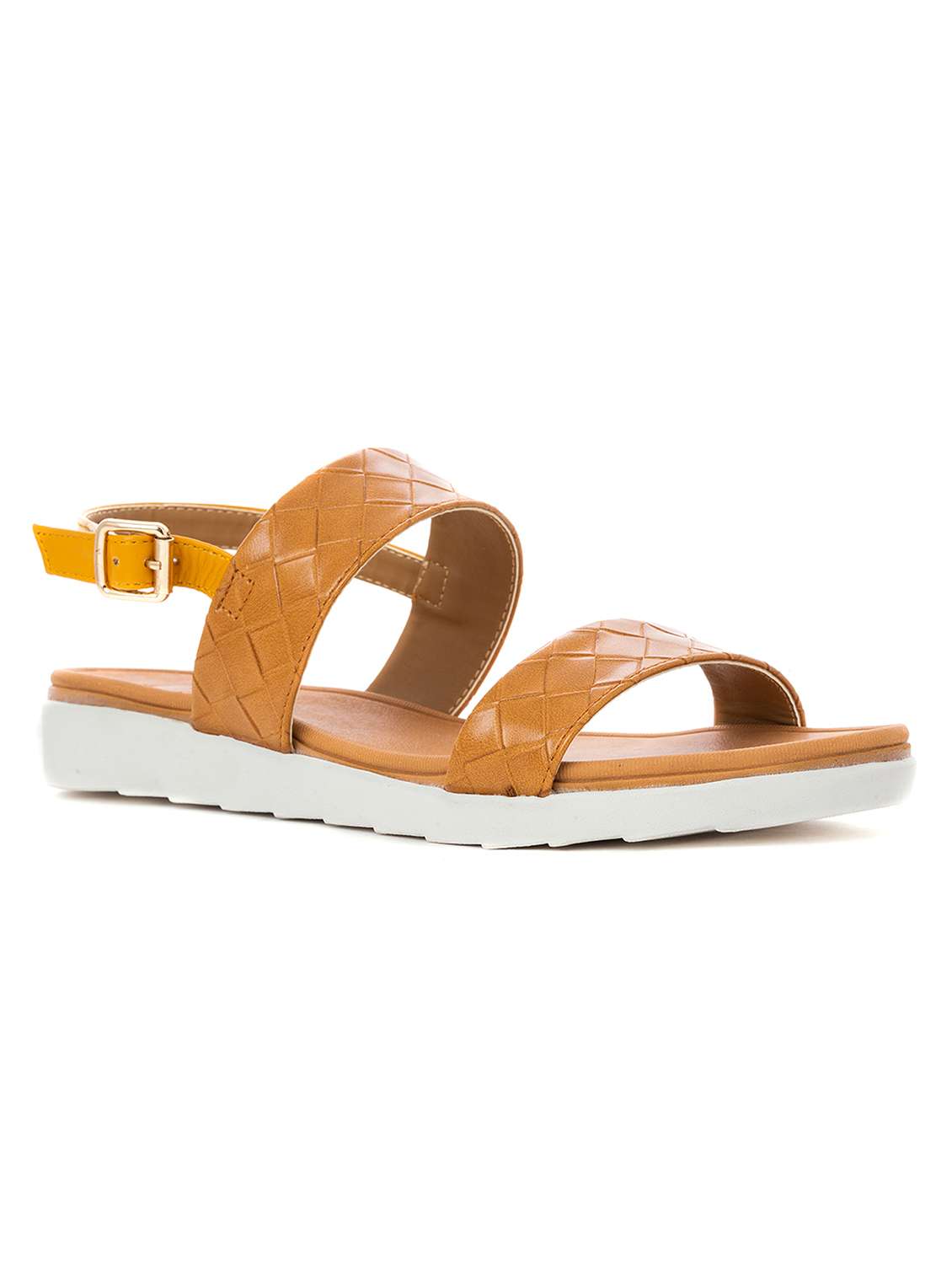 tan synthetic back strap sandals