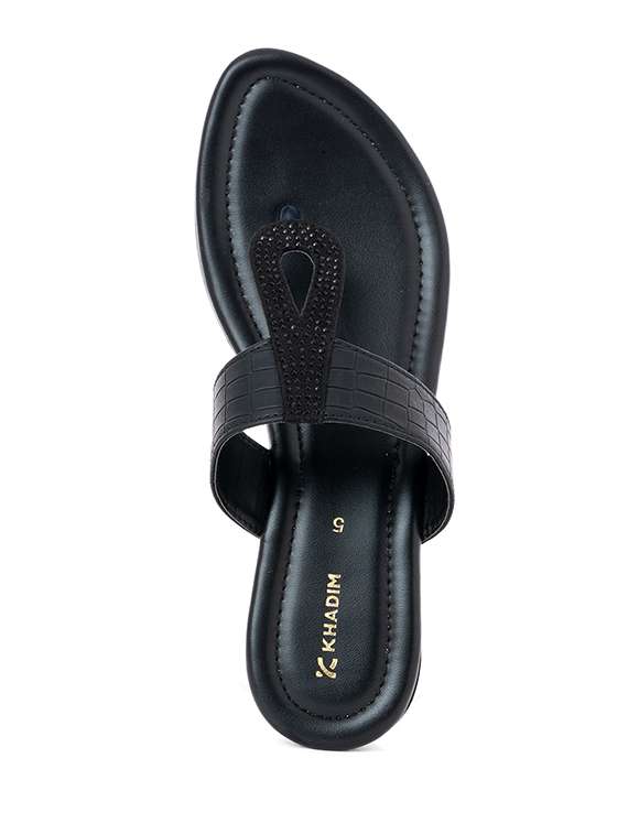 Buy online Black Synthetic Slip On Sandals from flats for Women by