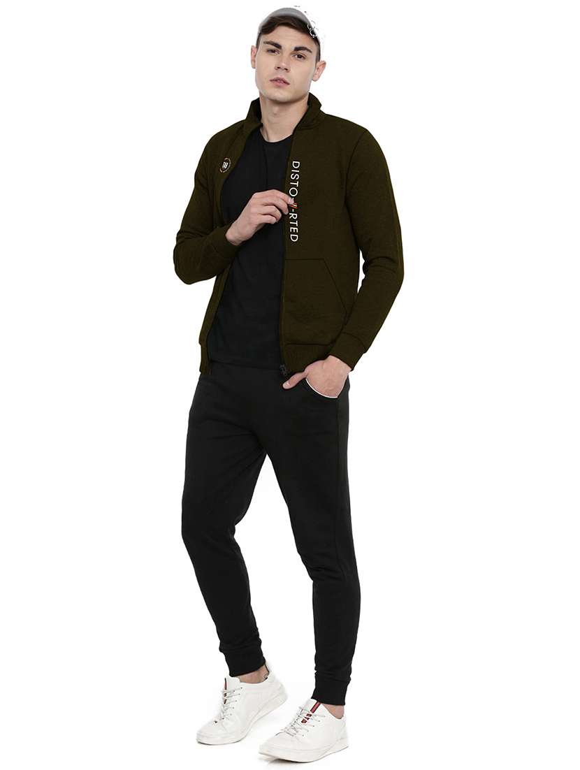 olive green chest print sweatshirt - 18419150 - Standard Image - 3