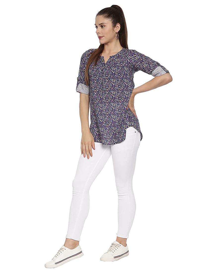 women's straight notch neck top - 18419454 - Standard Image - 3