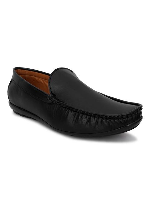 black synthetic office wear loafers - 18419527 -  Standard Image - 0