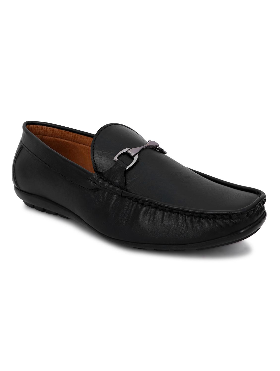 black synthetic office wear loafers - 18419530 -  Zoom Image - 0