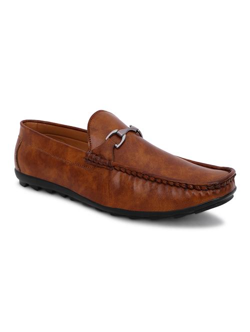 tan synthetic office wear loafers - 18419532 -  Standard Image - 0
