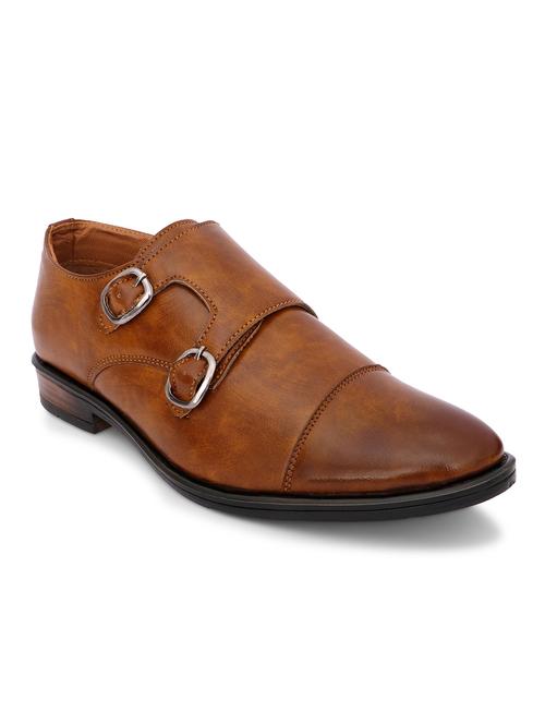 tan synthetic office wear loafers - 18419555 -  Standard Image - 0