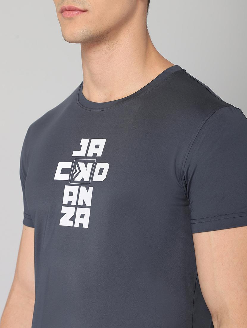 grey chest-printed t-shirt - 18419963 - Standard Image - 5