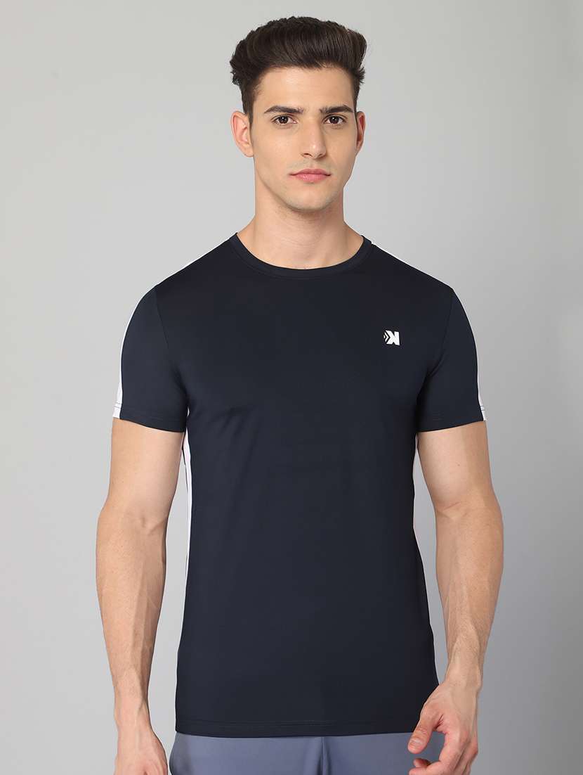 navy blue solid t-shirt