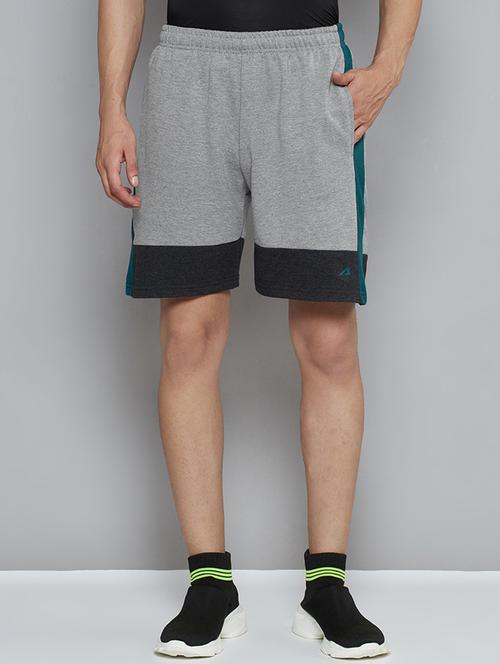 grey color block short - 18420048 - Standard Image - 0