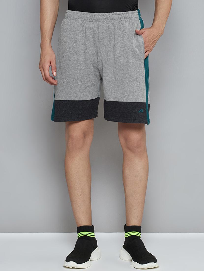 grey color block short