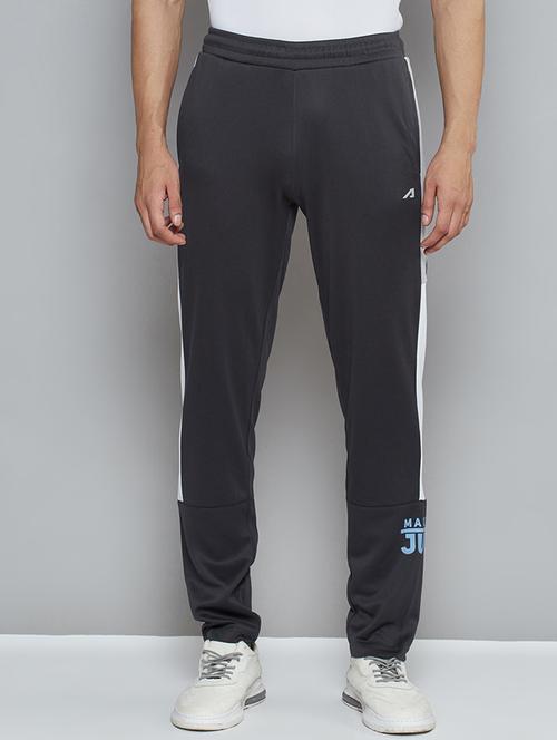 grey printed full length track pant - 18420090 - Standard Image - 0