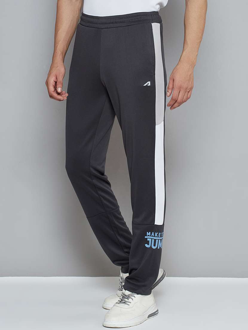 Grey Side Taped Full Length Track Pant