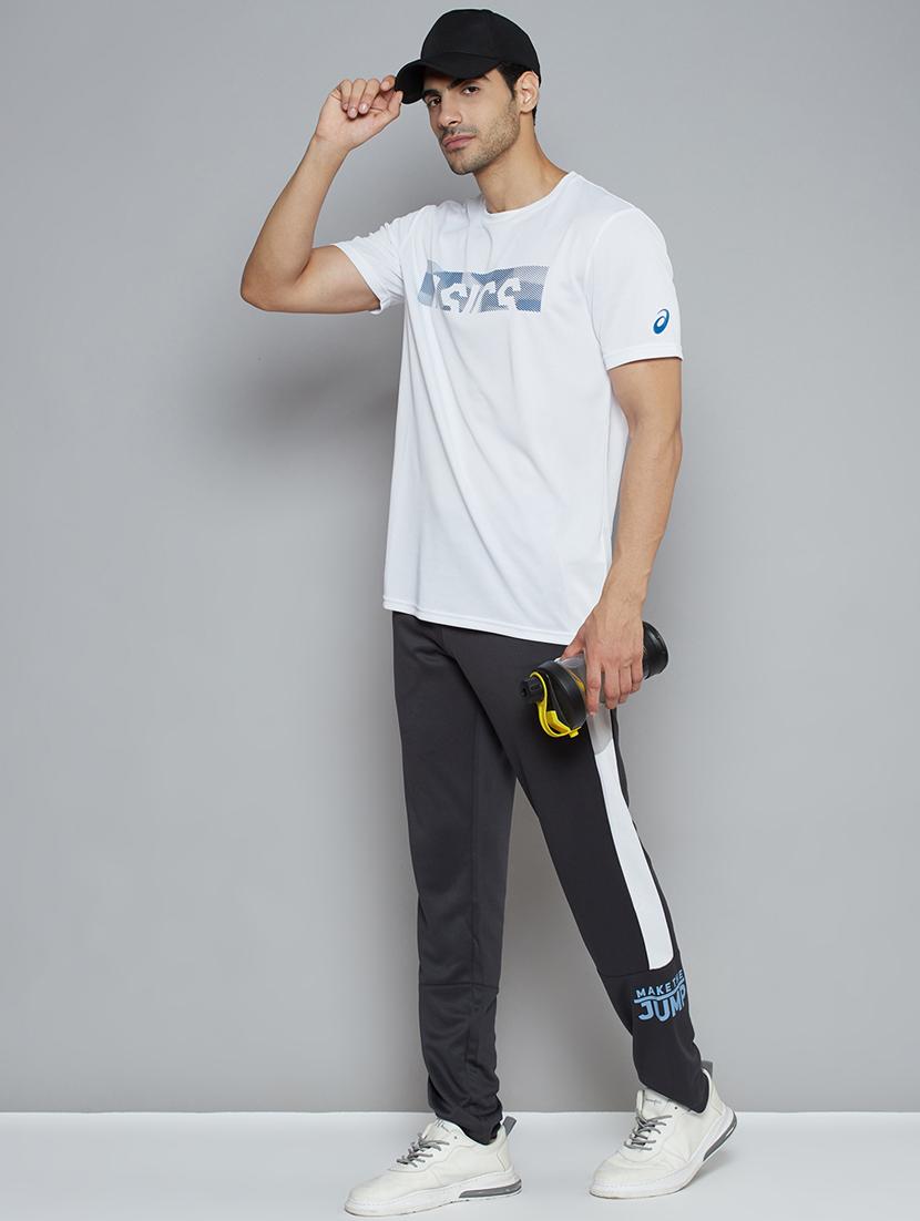 grey printed full length track pant - 18420090 - Standard Image - 3