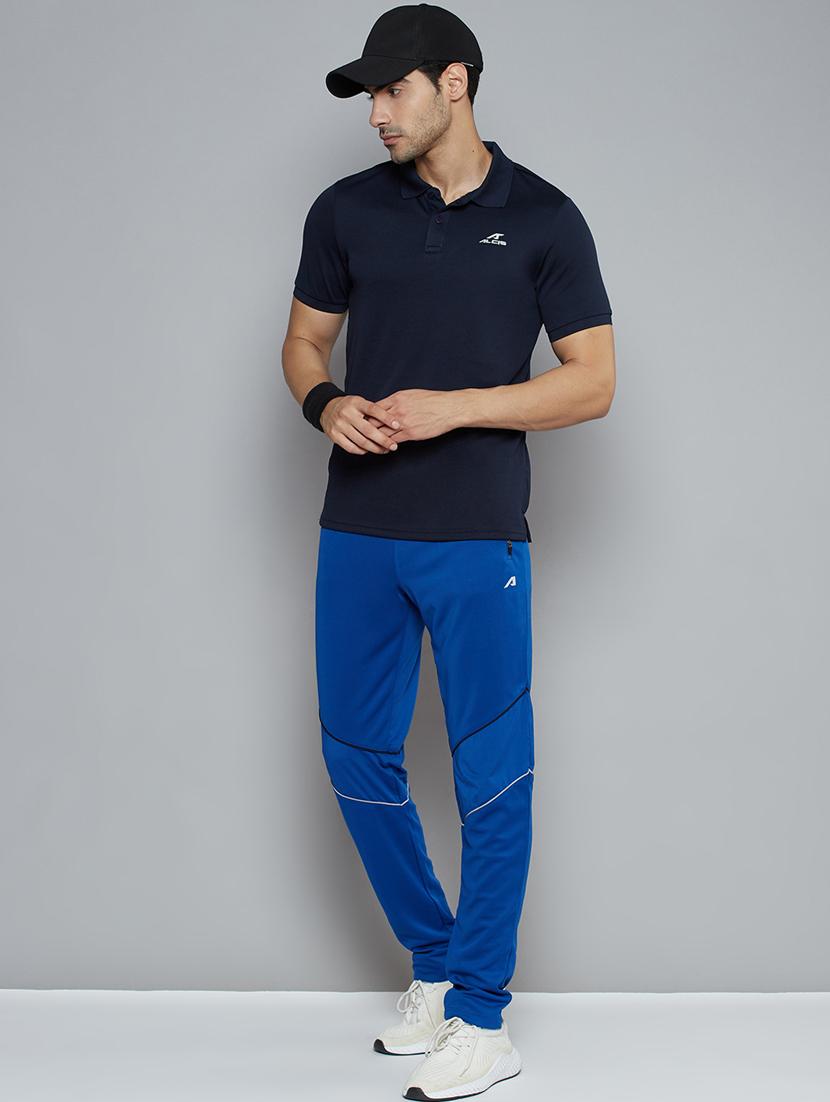 blue solid full length track pant - 18420094 - Standard Image - 3