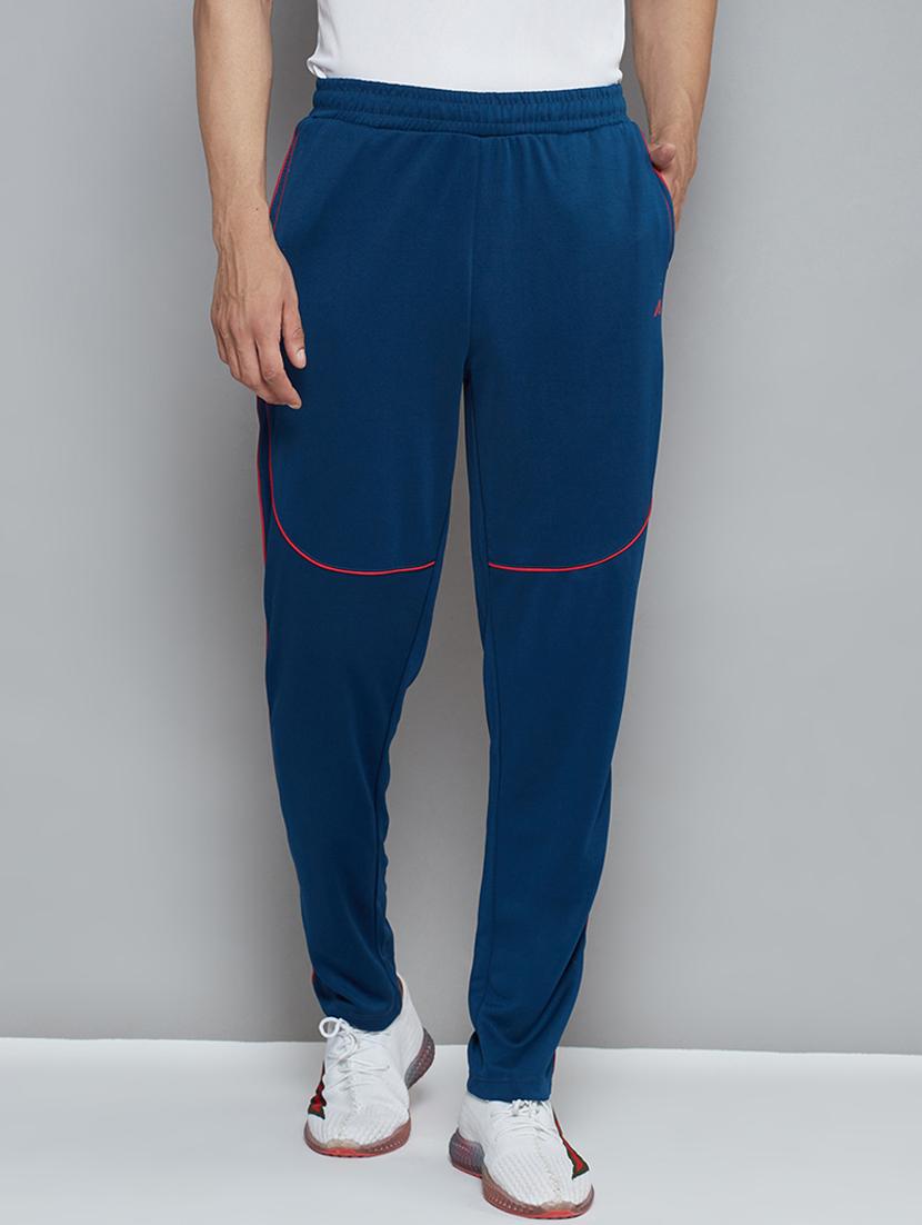 blue solid full length track pant - 18420097 -  Zoom Image - 0