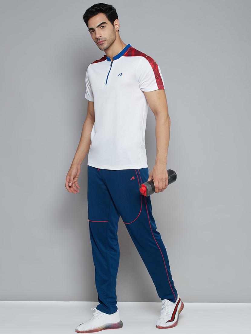 blue solid full length track pant - 18420097 - Standard Image - 3