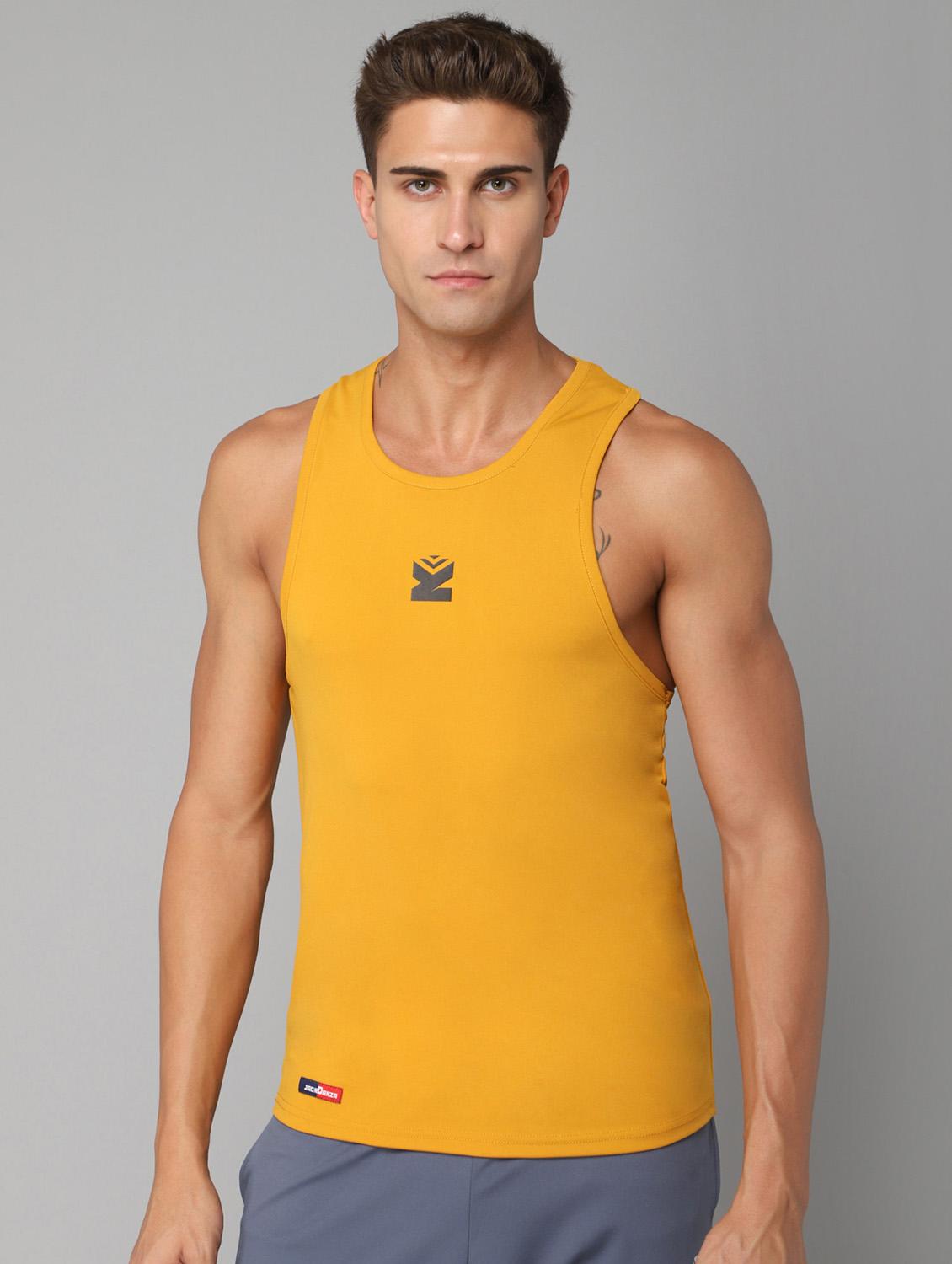 mustard solid vest - 18420378 - Zoom Image - 0