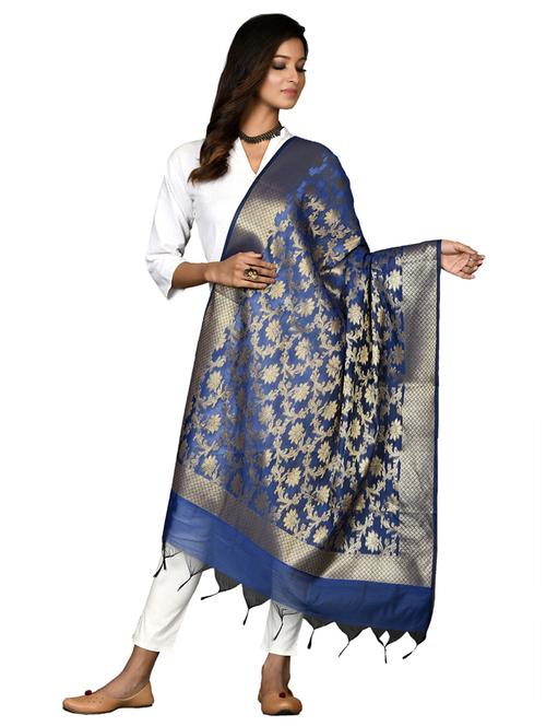 floral banarasi dupatta - 18421143 - Standard Image - 0